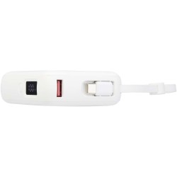 Batterie externe Acrux de 10 000 mAh et 35 W pour tablette avec câble Type-C intégré - fabriquée en plastique recycléCouleur:Bla