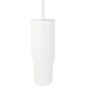 Gobelet isotherme Brady 900 ml certifié RCS avec paille en siliconeCouleur:Blanc