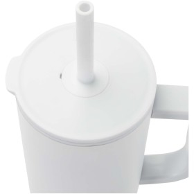 Gobelet isotherme Brady 900 ml certifié RCS avec paille en siliconeCouleur:Blanc
