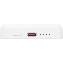 Batterie de secours Acrab magnétique sans fil de 5 000 mAh et 15 W avec PD de 20 W - fabriquée en plastique recycléCouleur:Blanc