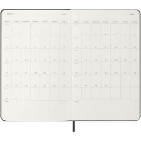 Agenda L hebdomadaire horizontal 12 mois Moleskine à couverture rigideCouleur:Noir