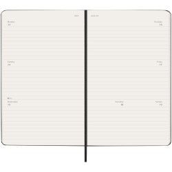 Agenda L hebdomadaire horizontal 12 mois Moleskine à couverture rigideCouleur:Noir