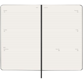 Agenda L hebdomadaire horizontal 12 mois Moleskine à couverture rigideCouleur:Noir