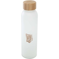Bouteille en verre sodocalcique mat Lume de 500 ml avec couvercle en bambouCouleur:Blanc