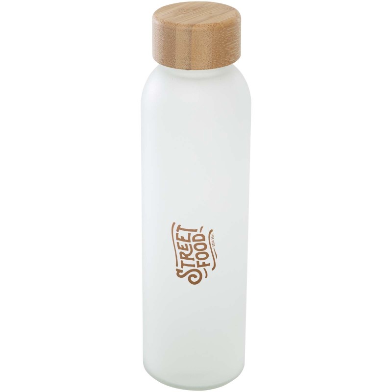 Bouteille en verre sodocalcique mat Lume de 500 ml avec couvercle en bambouCouleur:Blanc