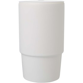 Mug Carter en céramique de 450 ml avec couvercle en plastiqueCouleur:Blanc