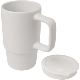 Mug Carter en céramique de 450 ml avec couvercle en plastiqueCouleur:Blanc