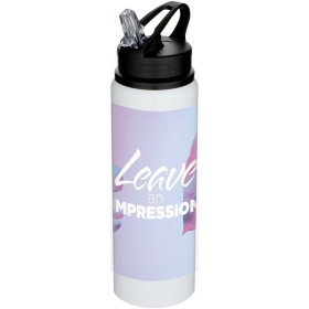 Bouteille d’eau Fitz de 800 ml en acier inoxydable recyclé certifié RCS à simple paroiCouleur:Blanc