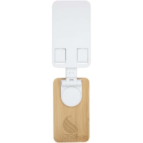 Support de téléphone de bureau Alfirk pliable en plastique recyclé avec détails en bambouCouleur:Blanc