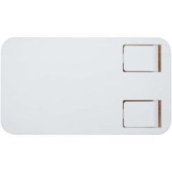 Support de téléphone de bureau Alfirk pliable en plastique recyclé avec détails en bambouCouleur:Blanc
