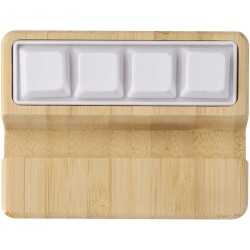 Support de téléphone Algol avec jouet fidget en plastique recyclé et détails en bambouCouleur:Bois