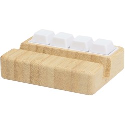Support de téléphone Algol avec jouet fidget en plastique recyclé et détails en bambouCouleur:Bois
