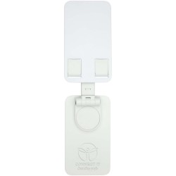 Support de téléphone Alhena pliable en plastique recyclé avec support de bureau en métalCouleur:Blanc