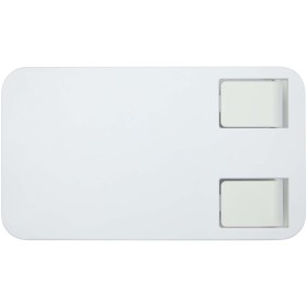 Support de téléphone Alhena pliable en plastique recyclé avec support de bureau en métalCouleur:Blanc