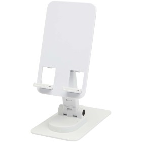 Support de téléphone Alhena pliable en plastique recyclé avec support de bureau en métalCouleur:Blanc