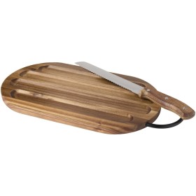 Planche à découper Prestige en acacia avec couteau à painCouleur:Bois