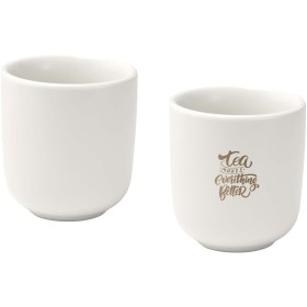 Tasses à expresso Male en céramique de 90 ml - set de 2Couleur:Blanc