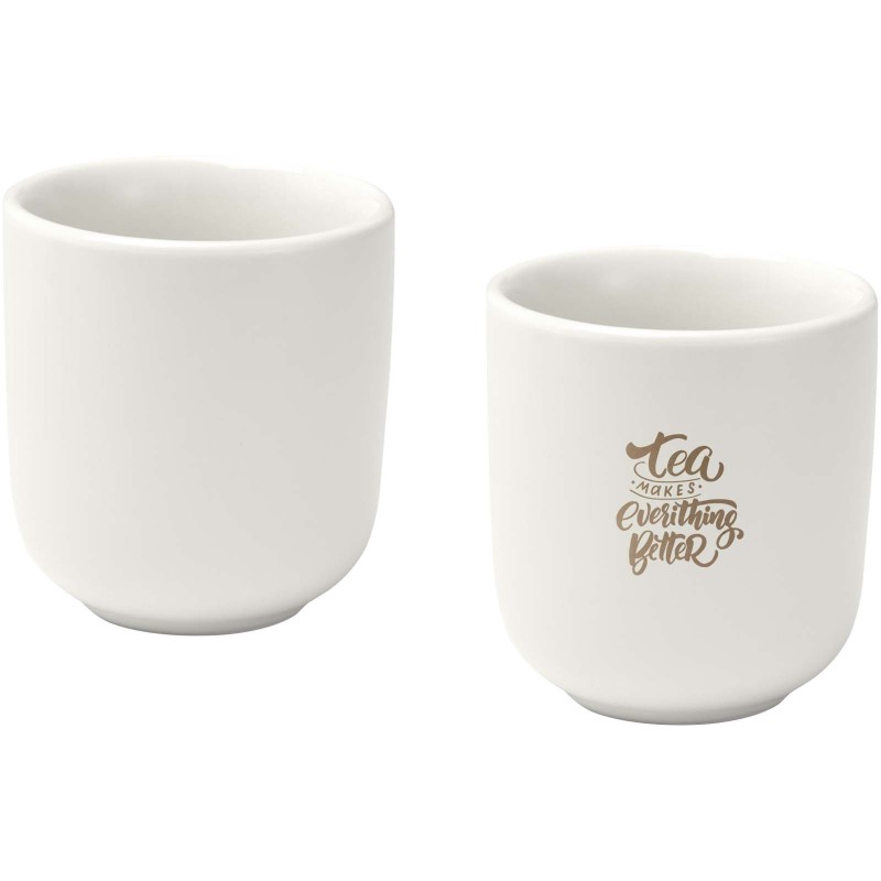 Tasses à expresso Male en céramique de 90 ml - set de 2Couleur:Blanc