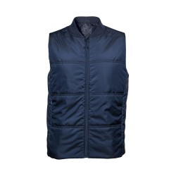 Bodywarmer unisexe avec bord côte au colCouleur:NAVY