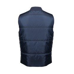 Bodywarmer unisexe avec bord côte au colCouleur:NAVY