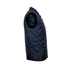 Bodywarmer unisexe avec bord côte au colCouleur:NAVY