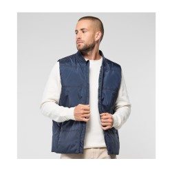 Bodywarmer unisexe avec bord côte au colCouleur:NAVY