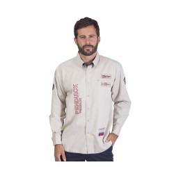 Chemise avec broderies et écussons Pen DuickCouleur:BEIGE