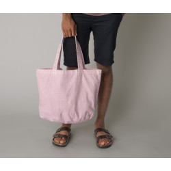 Sac shopping ovale en coton recyclé délavéCouleur:VINTAGE DUSKY PINK