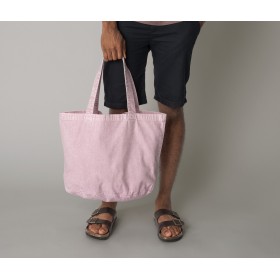 Sac shopping ovale en coton recyclé délavéCouleur:VINTAGE DUSKY PINK