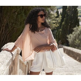 Sac shopping fermeture magnétiqueCouleur:SOFT WHITE/BOTTLE GREEN