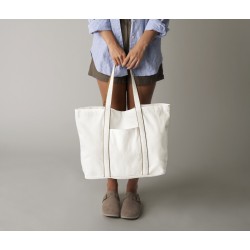 Grand sac shopping fermeture magnétiqueCouleur:SOFT WHITE/BOTTLE GREEN