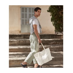 Grand sac shopping fermeture magnétiqueCouleur:SOFT WHITE/BOTTLE GREEN