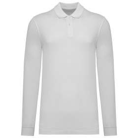 Polo piqué manches longues Bio180 hommeCouleur:White