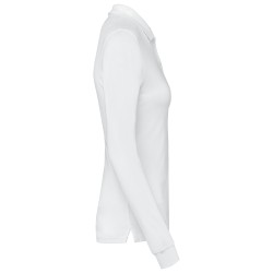 Polo piqué manches longues Bio180 femmeCouleur:White