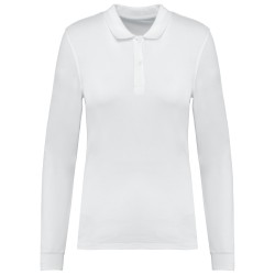 Polo piqué manches longues Bio180 femmeCouleur:White