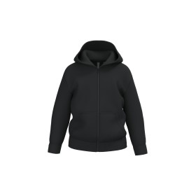 Sweat-shirt recyclé zippé à capuche enfantCouleur:Black