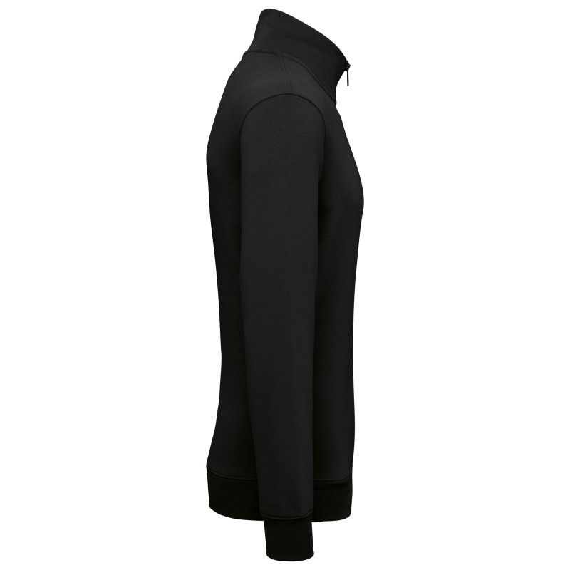 Sweat-shirt écoresponsable à col montant zippé hommeCouleur:Black