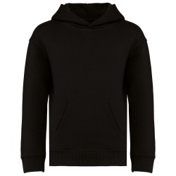 Sweat-shirt écoresponsable à capuche oversize enfantCouleur:Black