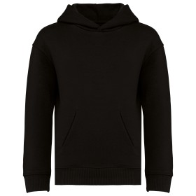 Sweat-shirt écoresponsable à capuche oversize enfantCouleur:Black
