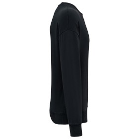 Sweat-shirt écoresponsable à col rond délavé oversize unisexeCouleur:Washed black