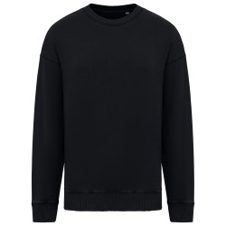 Sweat-shirt écoresponsable à col rond délavé oversize unisexeCouleur:Washed black