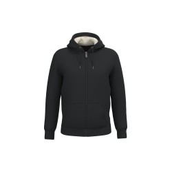 Sweat-shirt écoresponsable zippé doublé en sherpa unisexeCouleur:Black