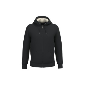 Sweat-shirt écoresponsable zippé doublé en sherpa unisexeCouleur:Black