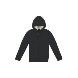 Sweat-shirt écoresponsable zippé doublé en sherpa unisexeCouleur:Black