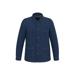 Veste en jean écoresponsable à épaules tombantes unisexeCouleur:Denim