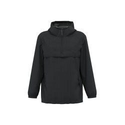 Veste coupe-vent imperméable écoresponsable quart zip unisexeCouleur:Black