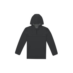 Veste coupe-vent imperméable écoresponsable quart zip unisexeCouleur:Black