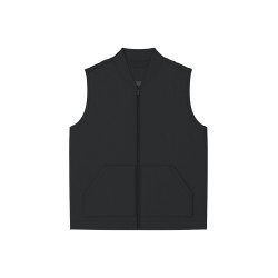 Bodywarmer rembourré en sergé écoresponsable à col teddy unisexeCouleur:Black