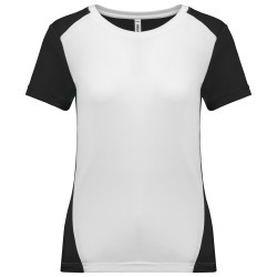 T-shirt de sport écoresponsable bicolore femmeCouleur:White / Black
