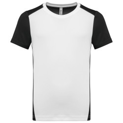 T-shirt de sport écoresponsable bicolore enfantCouleur:White / Black